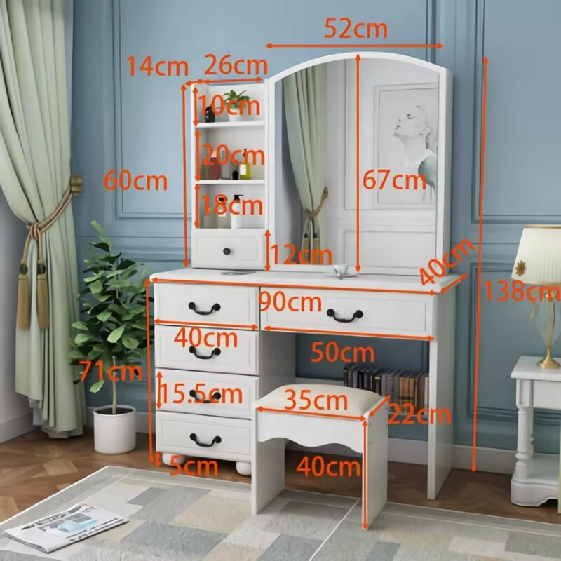 Vanity Table Manufacturer - Modern Hot Selling with LED Lights & Drawer for Woman