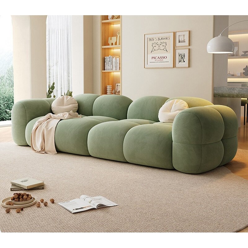 Sofa Set Manufacturer - Living Room Soft Bed Couch with Teddy Fur Throw Blanket