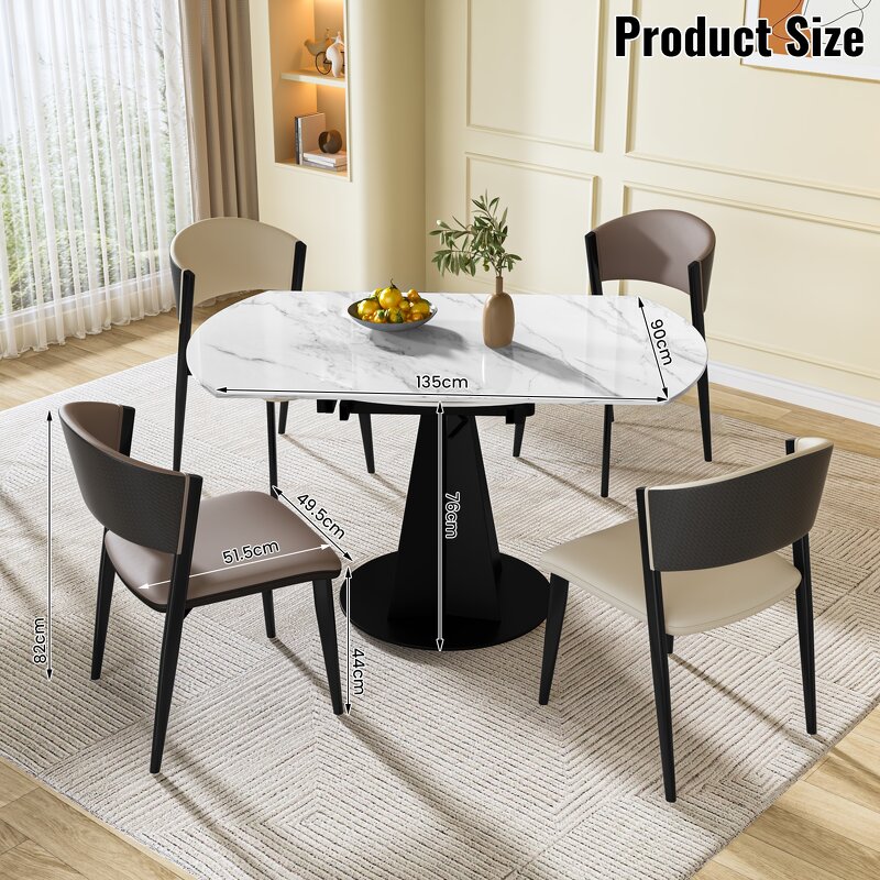 Dining Table Set Manufacturer - Modern MDF with Metal Legs 5-Piece Hot Sale