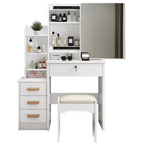 Dressing Table Manufacturer - Small Cheap White for Bedroom with LED Mirror