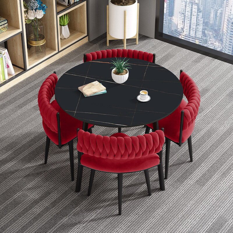 Dining Table Set Manufacturer - Luxury Round Sintered Stone Top for Restaurant & Bar
