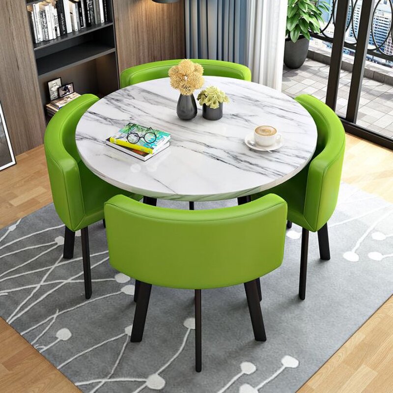 Dining Table Set Manufacturer - 4-Seater Modern Nordic Round Wooden Top