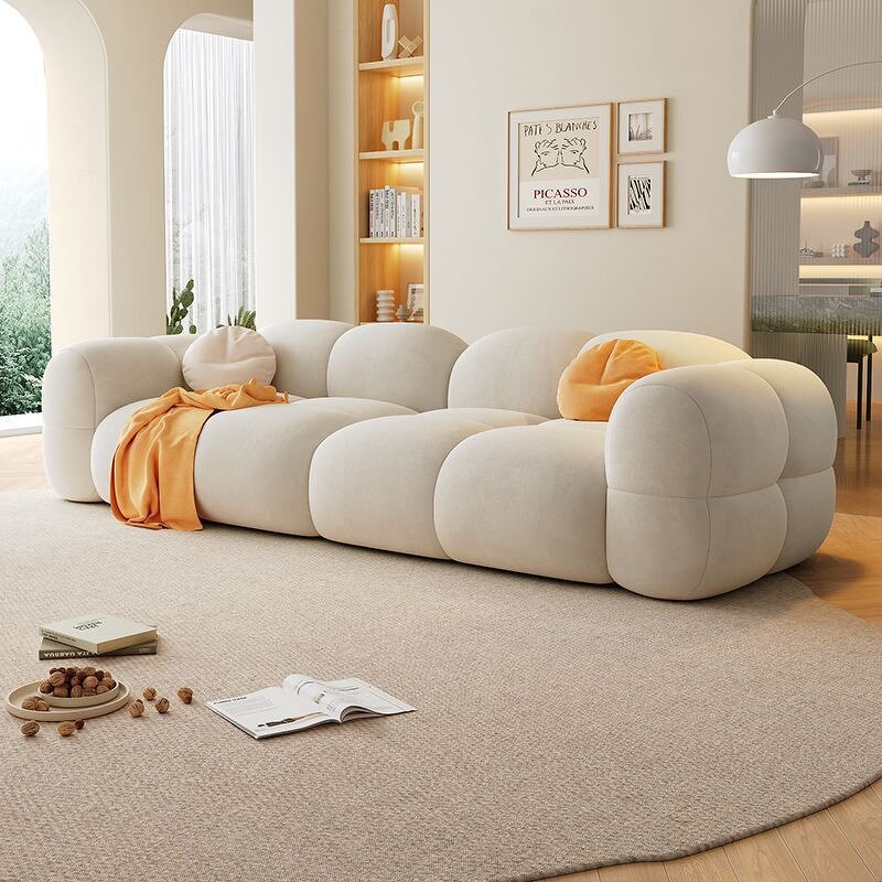 Sofa Set Manufacturer - Living Room Soft Bed Couch with Teddy Fur Throw Blanket