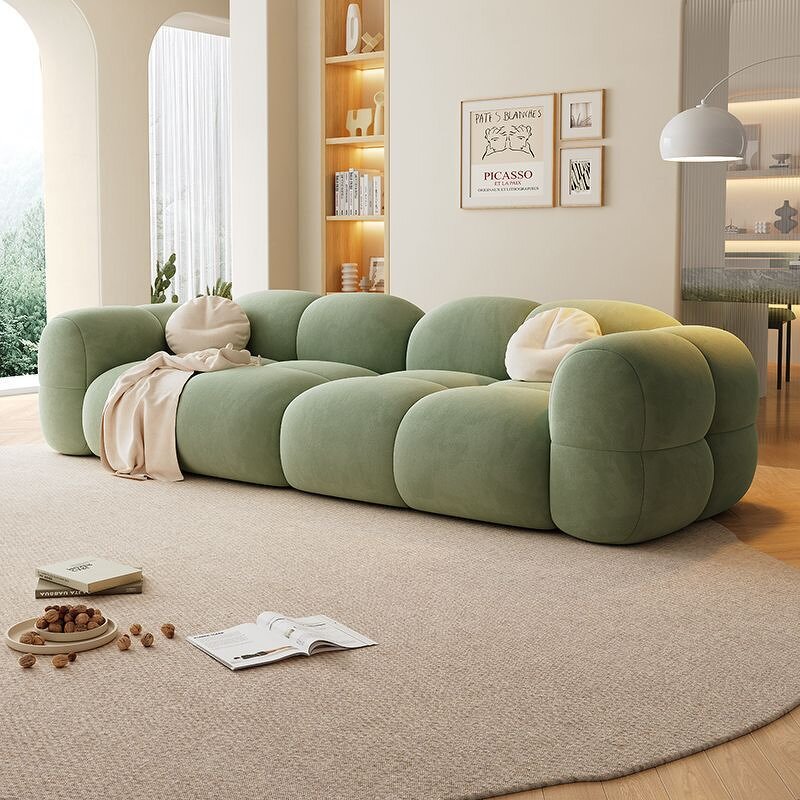 Sofa Set Manufacturer - Living Room Soft Bed Couch with Teddy Fur Throw Blanket