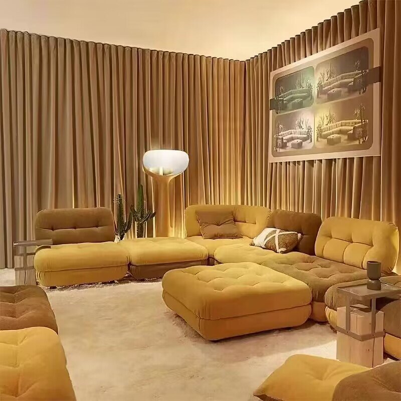 Sofa Set Manufacturer - Living Room with Fuzzy Faux Fur Throw Blanket