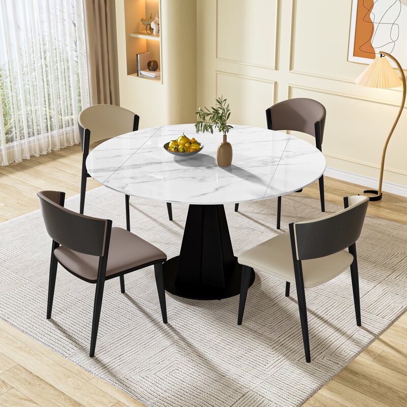 Dining Table Set Manufacturer - Modern MDF with Metal Legs 5-Piece Hot Sale