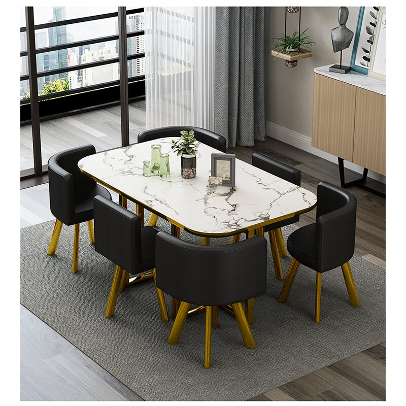 Dining Table Set Manufacturer - Light Blue Turkish Modern for 6