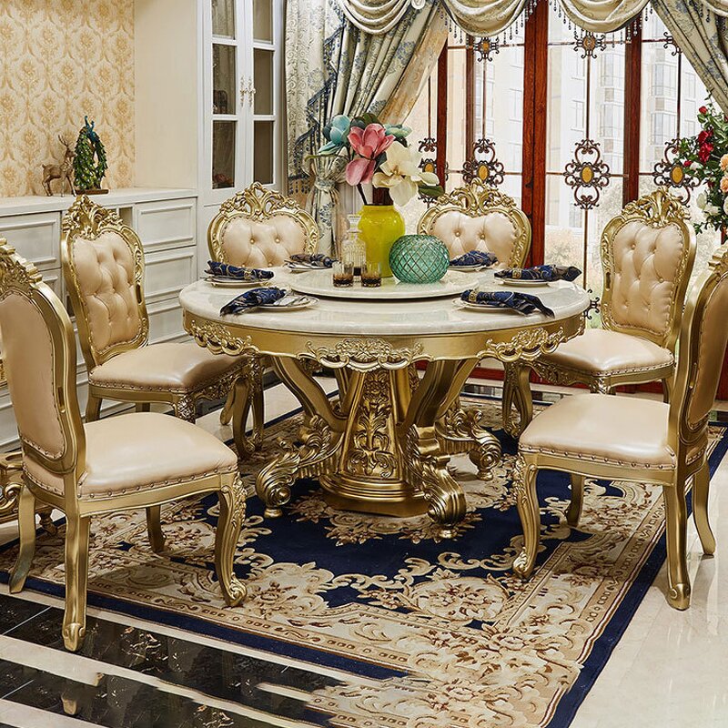 Sectional Sofa Manufacturer - European Style Carved Wood & Leather