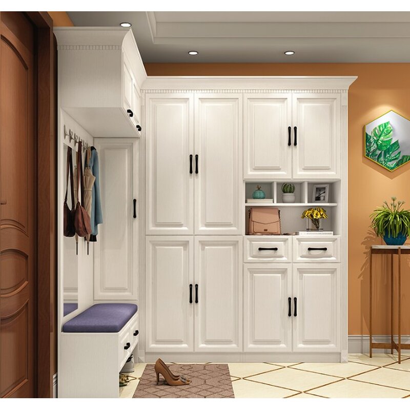 Wardrobe Manufacturer - White Wooden with Hanger for Lady Clothes & Shoes