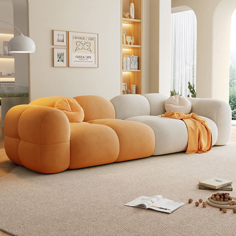 Sofa Set Manufacturer - Living Room Soft Bed Couch with Teddy Fur Throw Blanket