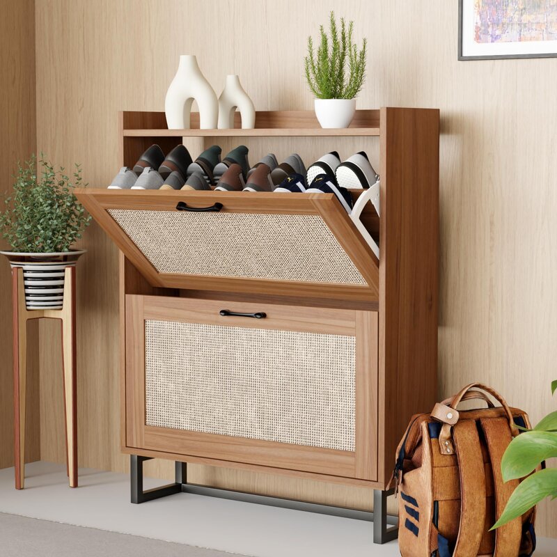 Shoes Storage Rack Manufacturer - Men Rotate Wooden Portable for Display