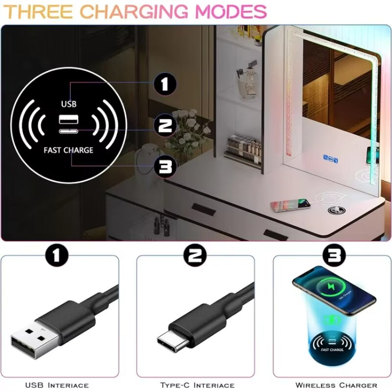 Makeup Table Manufacturer - Luxury Bedroom Mirror & Light Dressing Table