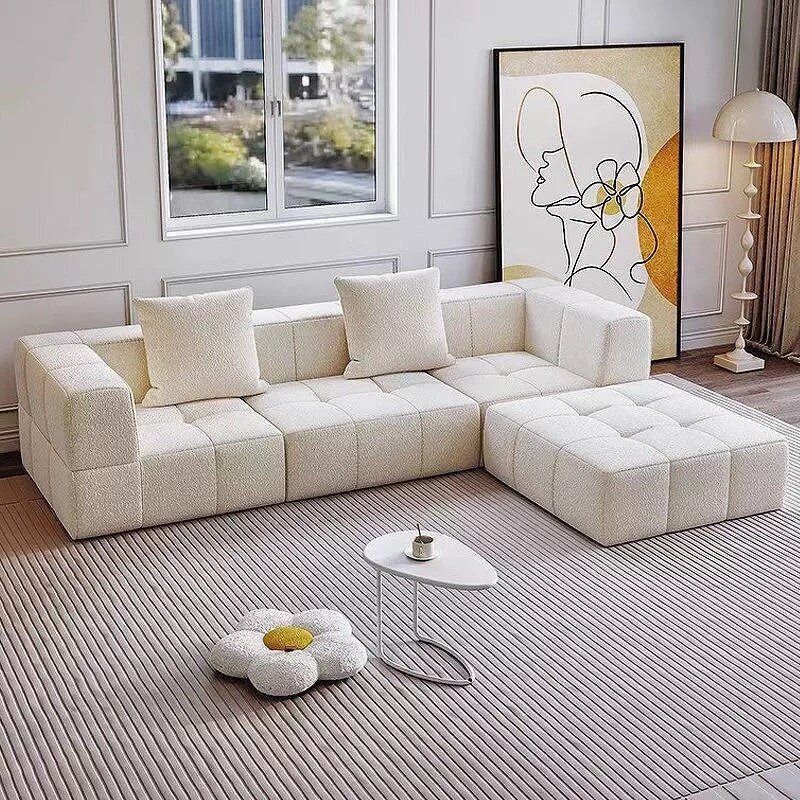 Sofa Set Manufacturer - Living Room Soft Bed Couch with Plush Blanket