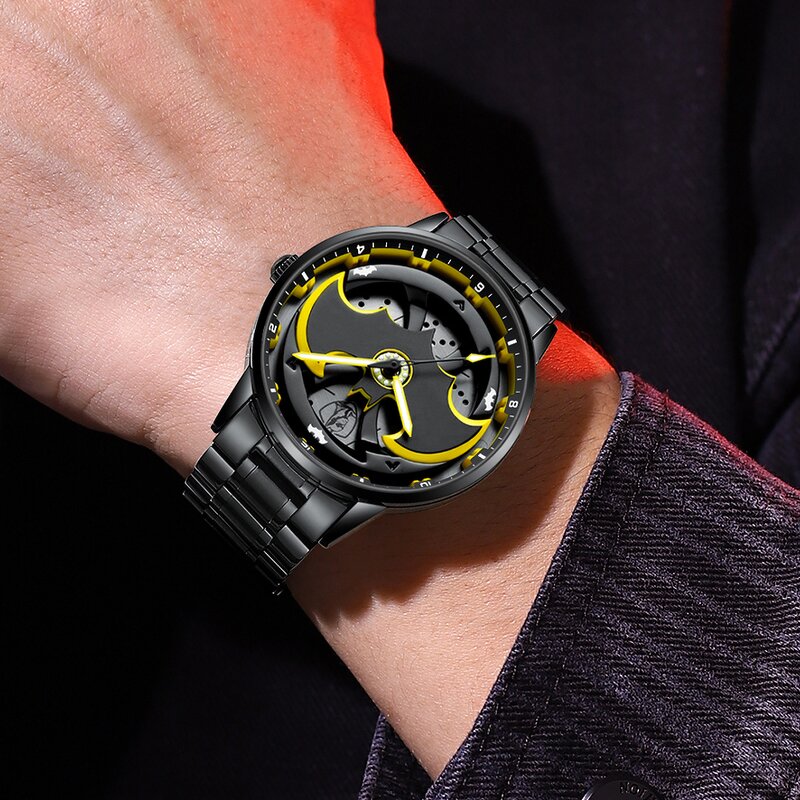 Men's Quartz Watch Manufacturer - New with 360° Rotation Batman Anime Mod Night Glow Fashion Luxury Style