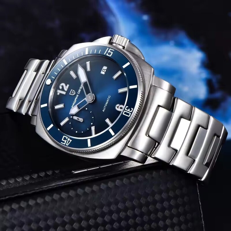 Men's Mechanical Watch Manufacturer - PAGANI DESIGN 44mm Luxury Stainless Steel Sapphire Glass Calendar Luminous