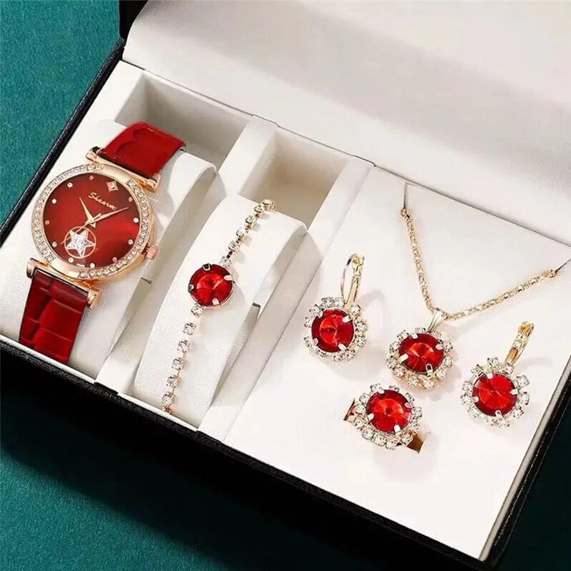 Women's Jewelry Set Manufacturer - 2025 Fashion Luxury Montre Bracelet Quartz Set Necklace Earring Set