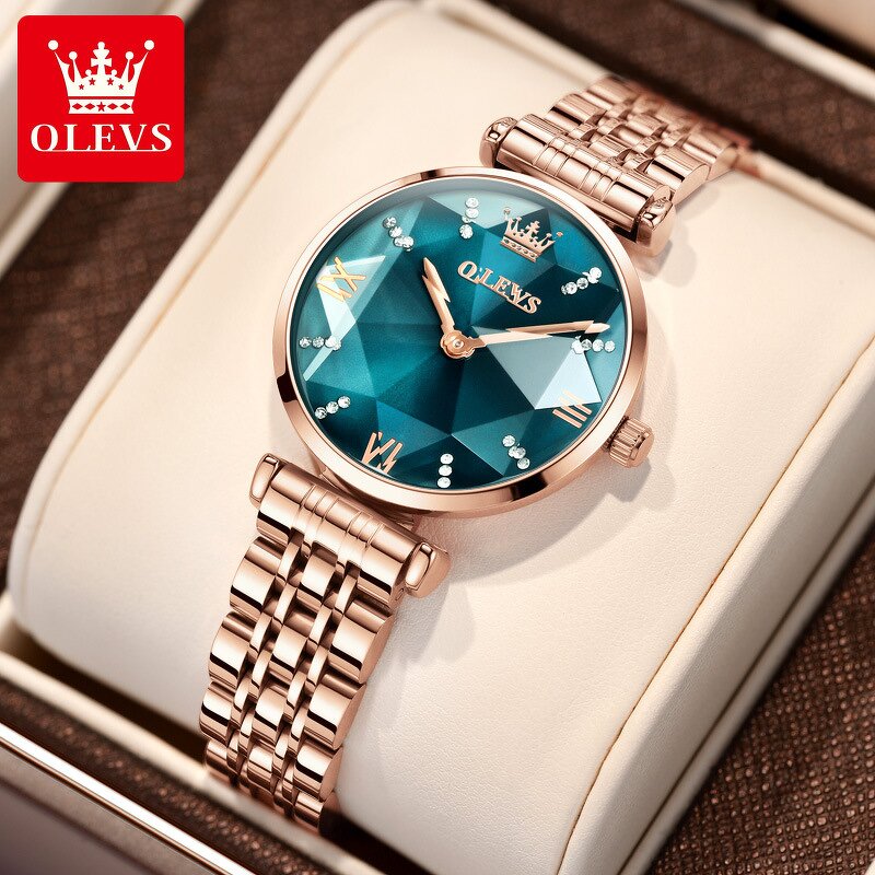 Women's Charm Watch Manufacturer - OLEVS Hot Sale Dress Ladies Quartz Stainless Steel Diamond Shape Starry Sky Luxury Gift