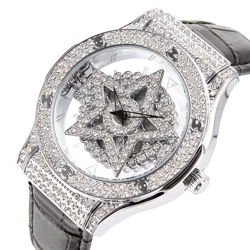 Women's Quartz Watch Manufacturer - 2024 Starry Bling Ladies Leather Band Luxury Diamond Waterproof Analog