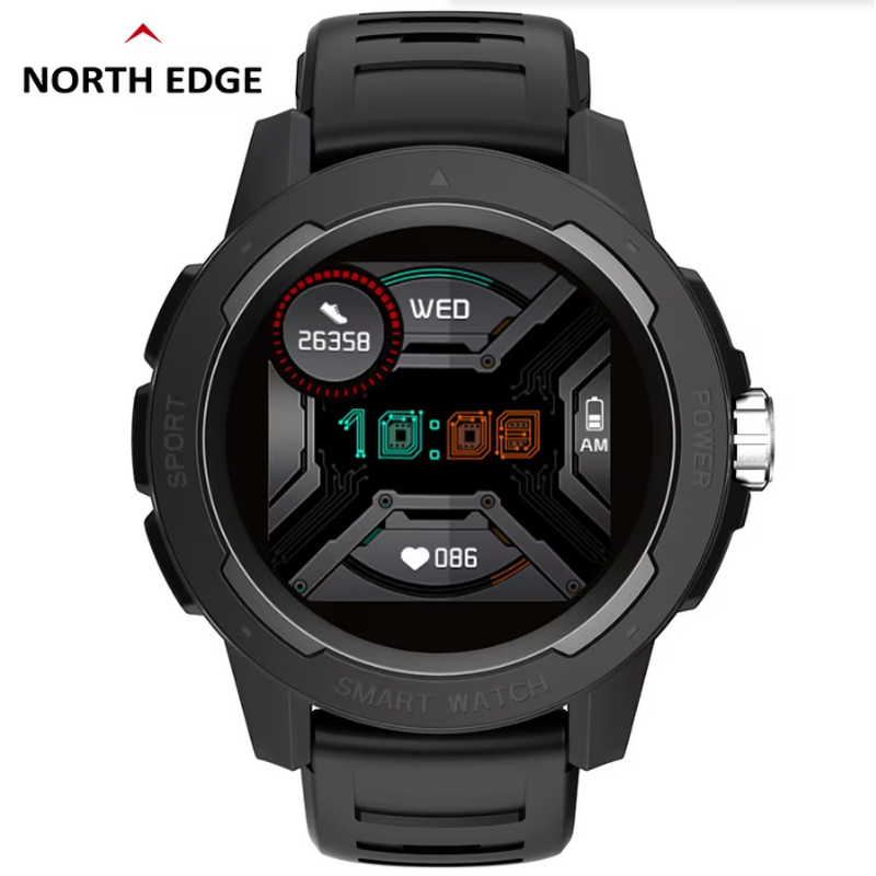 Men's Smart Watch Manufacturer - NORTH EDGE Mars 2 Heart Rate Blood Pressure Oxygen Monitor Full Touch Screen Outdoor Sports