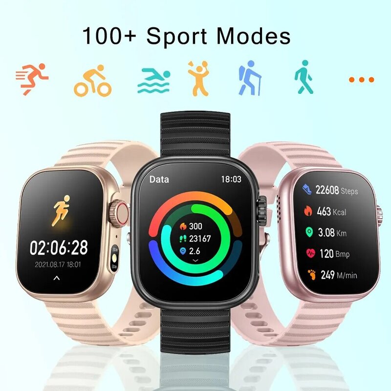 Unisex Smart Watch Manufacturer - ZW39 LED Flashlight 100 Sport Modes Fitness Tracker Body Temperature 2.01 Screen