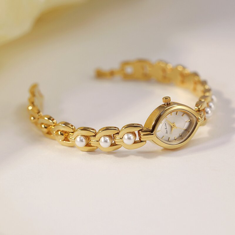 Oval Ladies Watch Manufacturer - BS Bee Sister Hot Sale Quartz Glass Pointer Vintage Elegant Hidden Clasp Pearl