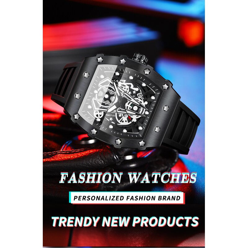 Men's Sport Watch Manufacturer - BINBOND B8577 Top Brand Hollow Quartz Silicone Luminous Waterproof