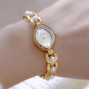 Oval Ladies Watch Manufacturer - BS Bee Sister Hot Sale Quartz Glass Pointer Vintage Elegant Hidden Clasp Pearl