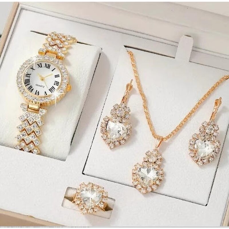 Women's Jewelry Set Manufacturer - 2025 Fashion Luxury Montre Bracelet Quartz Set Necklace Earring Set