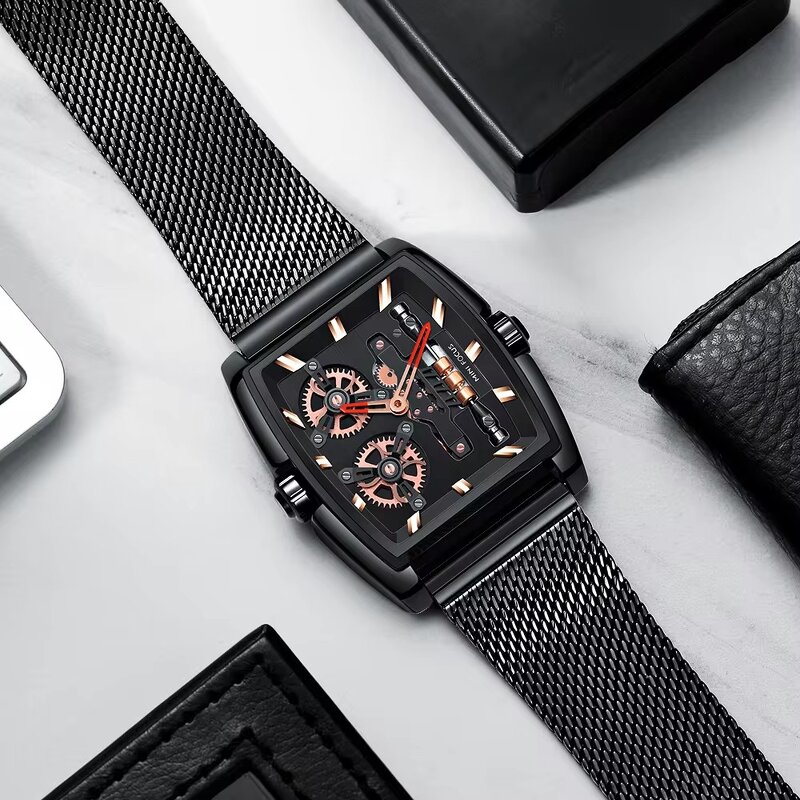 Men's Business Watch Manufacturer - MINI FOCUS 0322G Unique Design Rotating Wheels Dial Waterproof Quartz