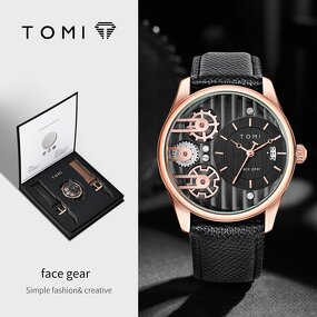 Men's Gift Set Manufacturer - TOMI Set Gift Box Minimalist Business Quartz Luxury Versatile Double Strap Detachable