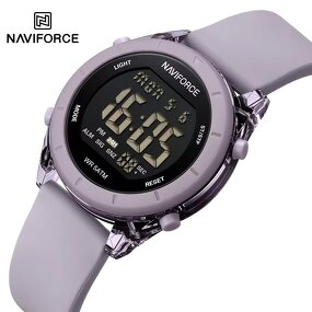 Women's Electronic Watch Manufacturer - NAVIFORCE 7108 Quartz Calendar Luminous Waterproof Silicone Strap Sports Digital