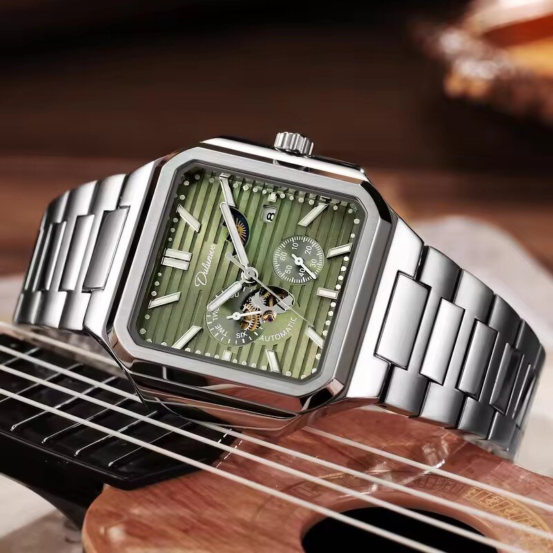 Men's Square Watch Manufacturer - Dulunwe Automatic Luxury Sport Fashion Waterproof Business Luminous