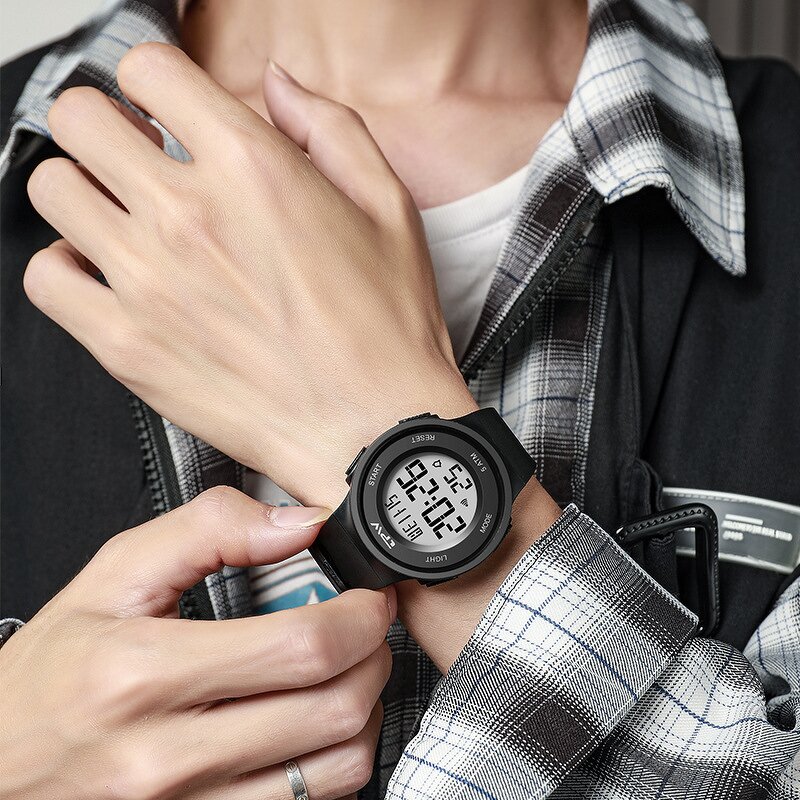 Men's Electronic Watch Manufacturer - Sports Digital Fashion Wristwatch Waterproof LED Calendars
