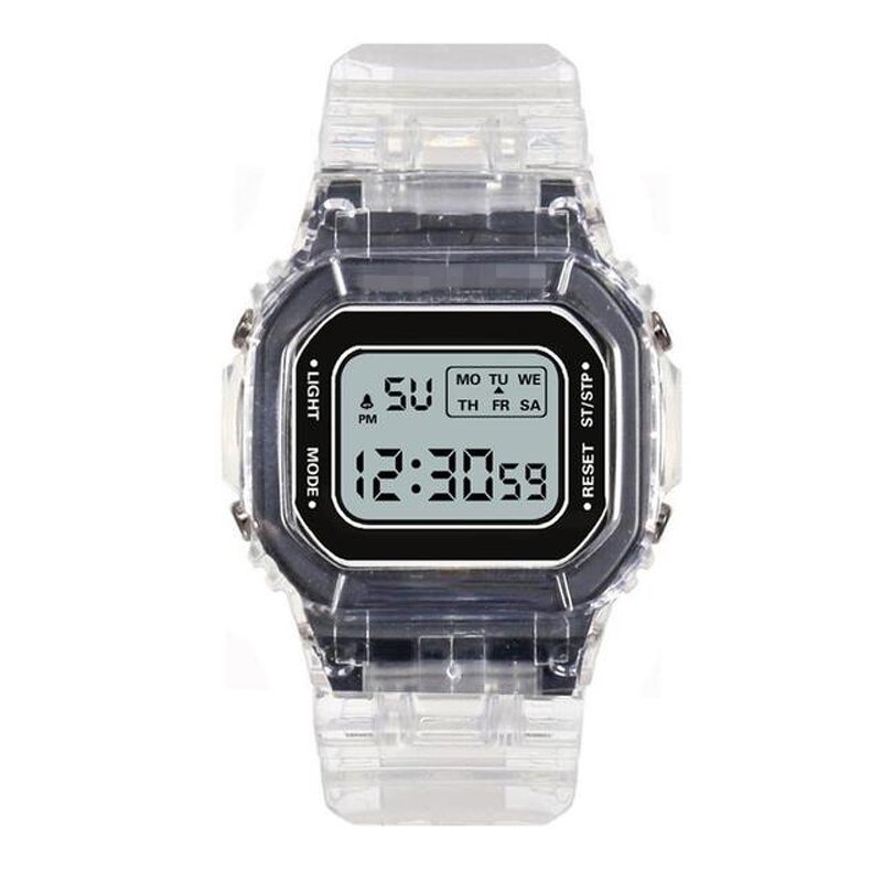Women's Electronic Watch Manufacturer - Sports Series Transparent Square Electronic Female Student Waterproof LED