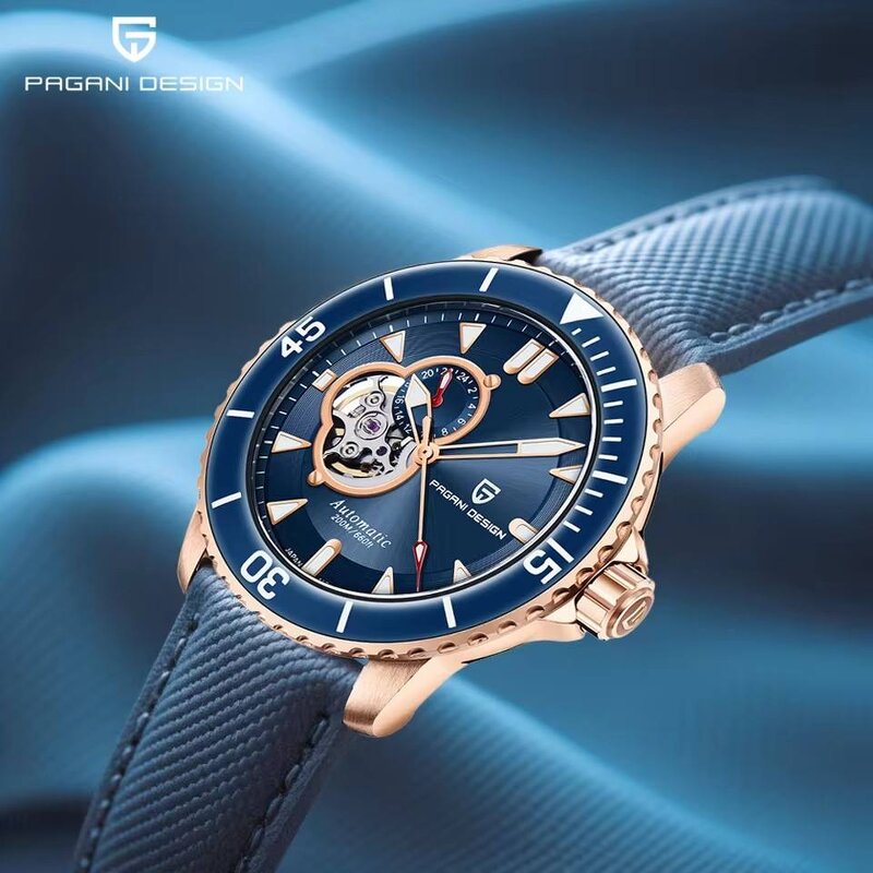 Tourbillon Men's Watch Manufacturer - PAGANI DESIGN Ceramic Bezel Sapphire Crystal Hollow Automatic 200M Waterproof