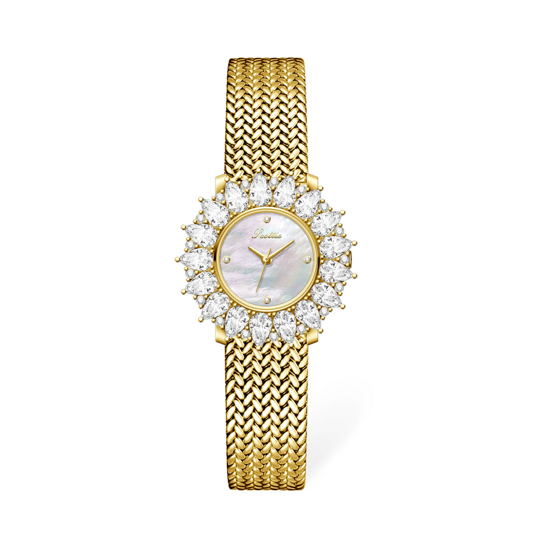 Women's Dress Watch Manufacturer - Hot Selling Retro Light Luxury Wheat Ear Design Strap Diamond Inlaid Ladies