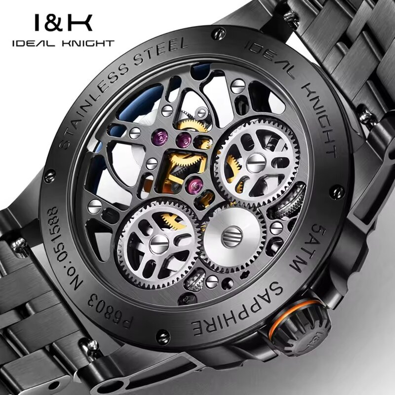Men's Mechanical Watch Manufacturer - IDEAL KNIGHT 6803 Tourbillon Sapphire Automatic 44MM Stainless Steel Waterproof
