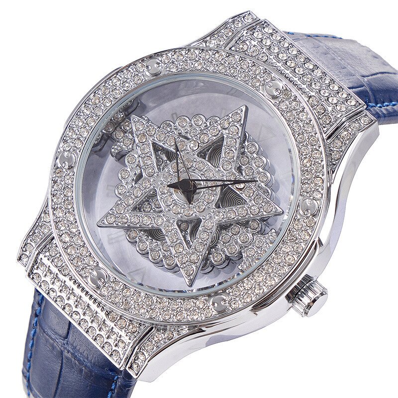 Women's Quartz Watch Manufacturer - 2024 Starry Bling Ladies Leather Band Luxury Diamond Waterproof Analog