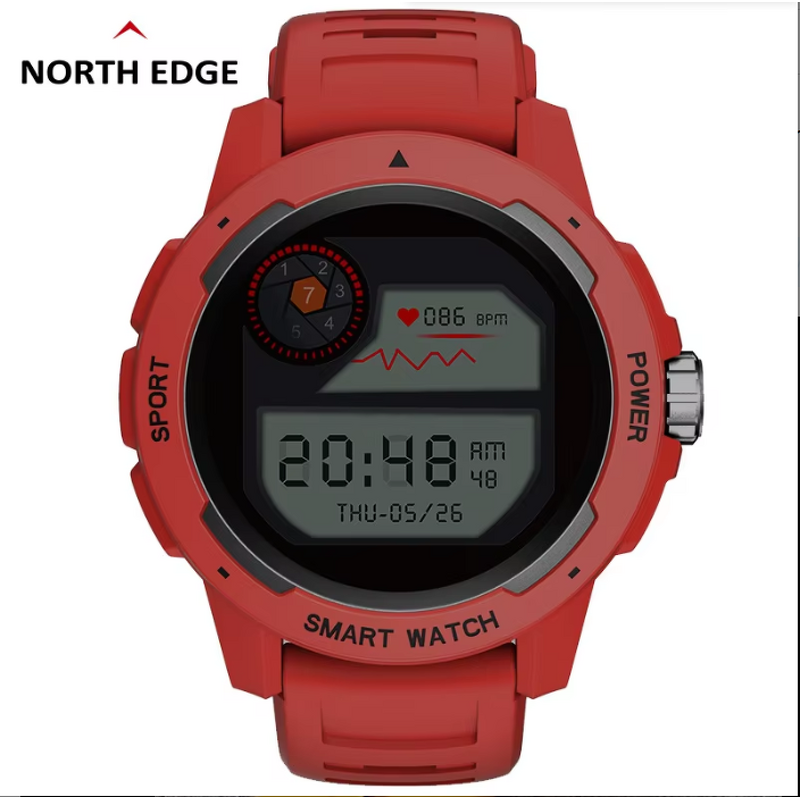 Men's Smart Watch Manufacturer - NORTH EDGE Mars 2 Heart Rate Blood Pressure Oxygen Monitor Full Touch Screen Outdoor Sports
