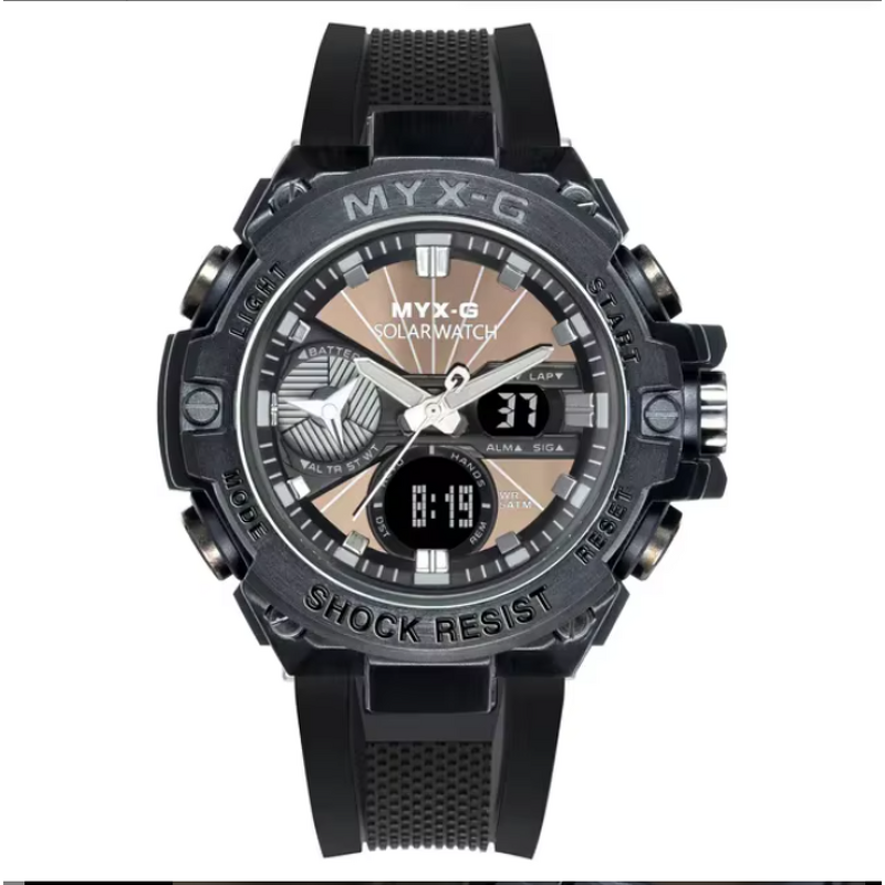 Men's Solar Watch Manufacturer - Solar Energy Endurance Light Kinetic Energy Timer Alarm Clock Rotating Windmill All Steel