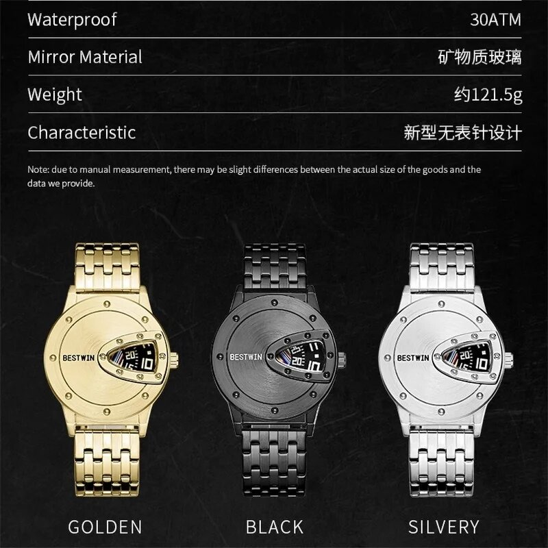 Men's Brand Watch Manufacturer - BESTWIN Top Trend Stainless Steel Fashion Quartz & Gift Box