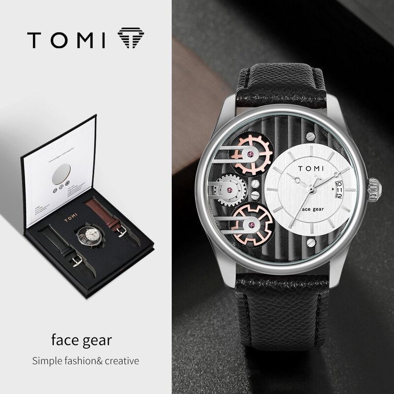 Men's Gift Set Manufacturer - TOMI Set Gift Box Minimalist Business Quartz Luxury Versatile Double Strap Detachable