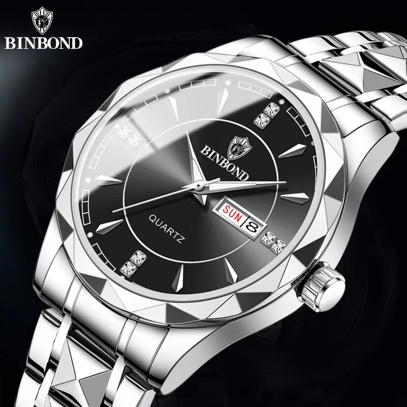 Men's Sports Watch Manufacturer - BINBONG B5552 Business Waterproof High Quality Luxury Weekly Calendar Quartz
