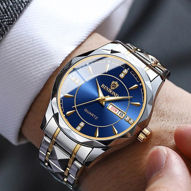 Men's Sports Watch Manufacturer - BINBONG B5552 Business Waterproof High Quality Luxury Weekly Calendar Quartz