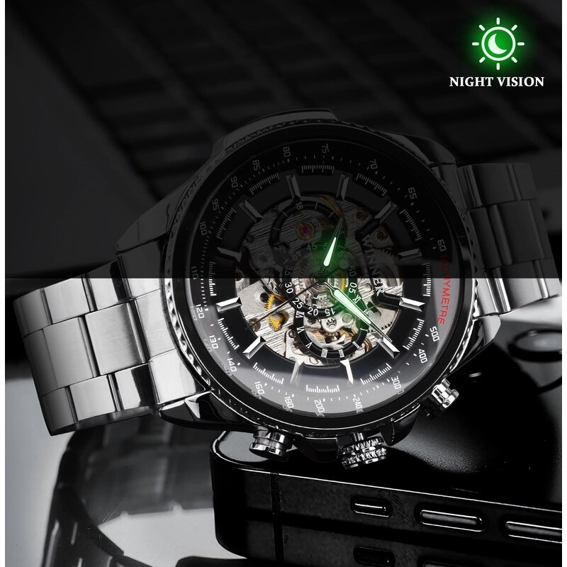 Men's Automatic Wristwatch Manufacturer - Winner Waterproof Stainless Steel Sport with Round Pointer Dial