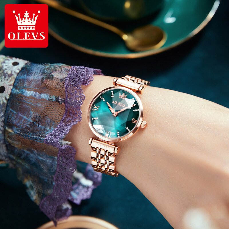 Women's Charm Watch Manufacturer - OLEVS Hot Sale Dress Ladies Quartz Stainless Steel Diamond Shape Starry Sky Luxury Gift