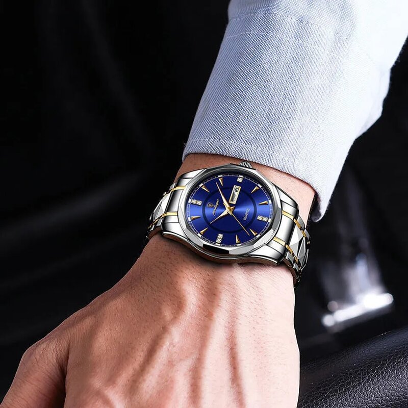 Men's Sport Watch Manufacturer - Poedagar Waterproof Luminous Stainless Steel Top Brand Luxury Business Date Quartz