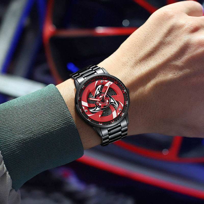 Men's Sports Watch Manufacturer - 2026 New 3D Real Man Waterproof Rotate Quartz Super Car Rim Spinning 360 Wheel