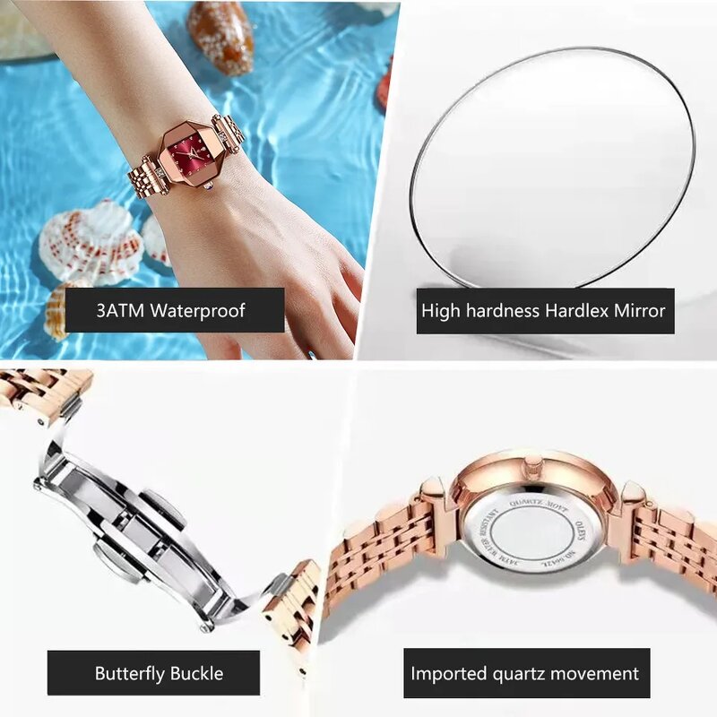 Women's Luxury Watch Manufacturer - POEDAGAR Fashion Stainless Steel Waterproof Quartz Top Brand Custom Rose Gold