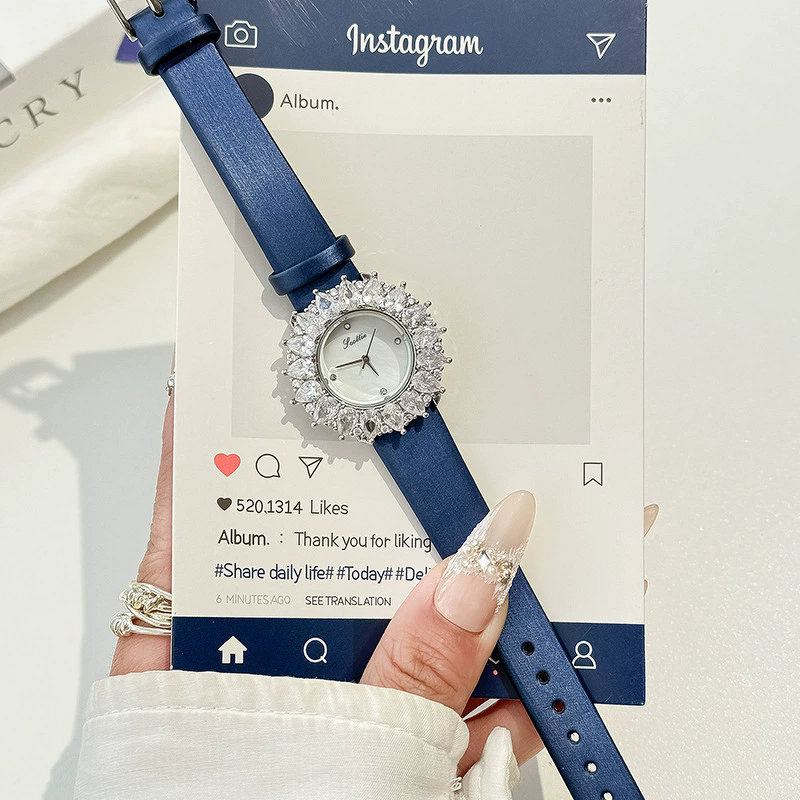 Women's Dress Watch Manufacturer - Hot Selling Retro Light Luxury Wheat Ear Design Strap Diamond Inlaid Ladies